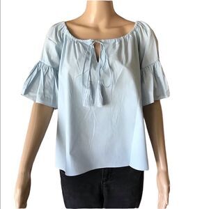 Vertigo Boho Blouse Off Shoulder Tasseled String Closure………